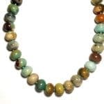 (Q4) Natural 1,325 Carat Amazonite 18mm Round Bead .925 Silver 22" Necklace