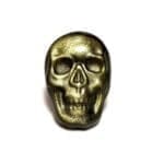 (G7) Obsidian Golden Sheen Carved Skull Cabochon 22.5x15mm (1Pcs) ~ BUY 2 GET 1 FREE