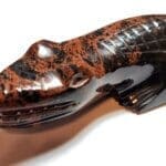 (B4) Obsidian Mahogany Carved Alligator 10"x2" 1 Lbs