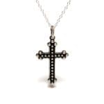 Beau Rivet Cross 925 Silver Necklace 18" #2778