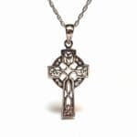 Celtic Knot Cross 925 Silver Necklace 18" #2784