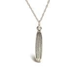 Surfboard 925 Silver Necklace 18" #2736