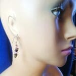 Stacked Polished Tourmaline Freeforms Mixed Metal Earrings #2884